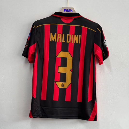 ACMilan 2006-07 Maldini Home Half Sleeve Embroidery Collar
