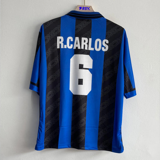 INTERMILAN 1995-96 HOME KIT R.CARLOS FIVESLEEVE POLO
