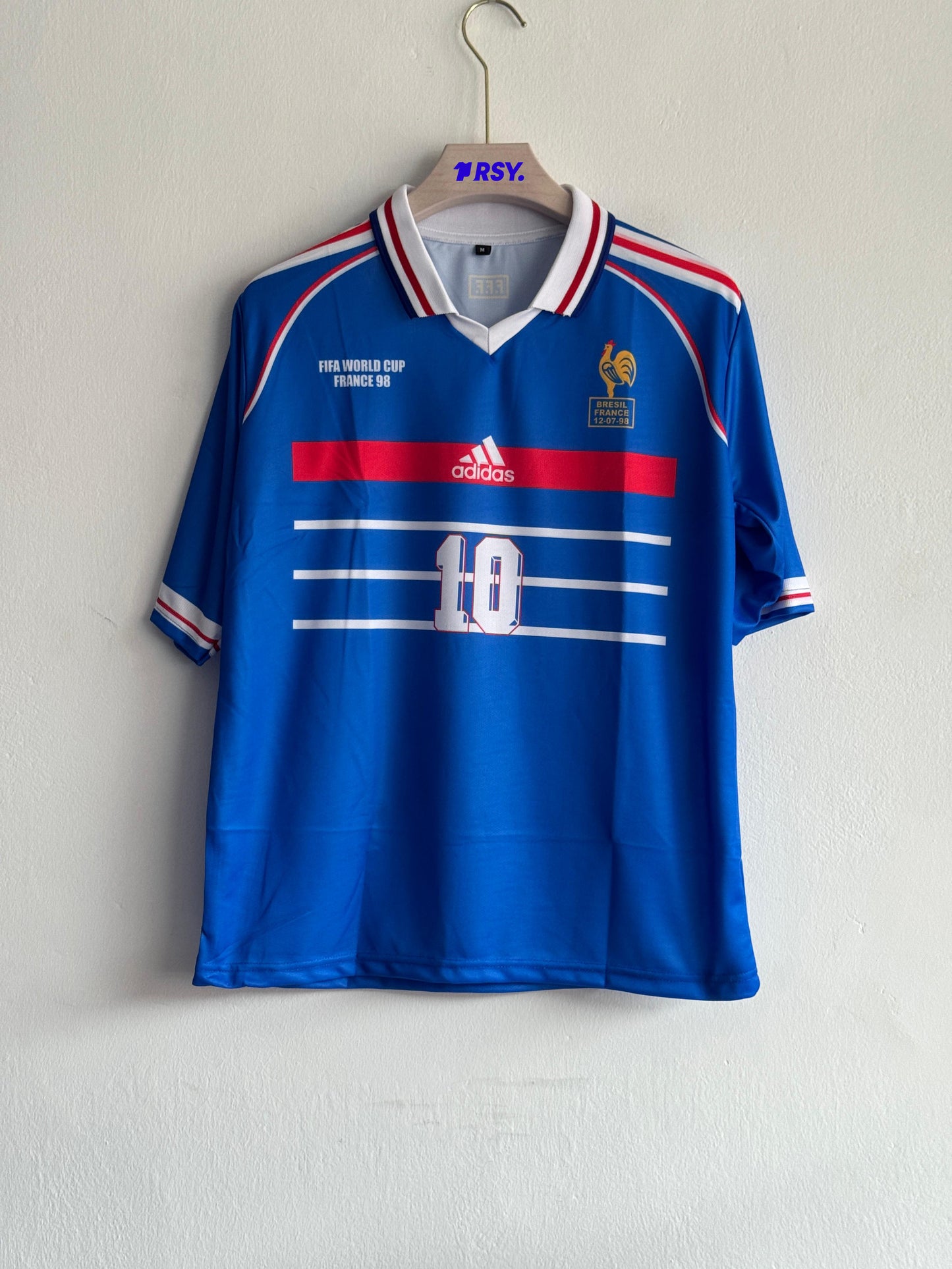 FRANCE 1998 HOME KIT ZIDANE FIVESLEEVE POLO