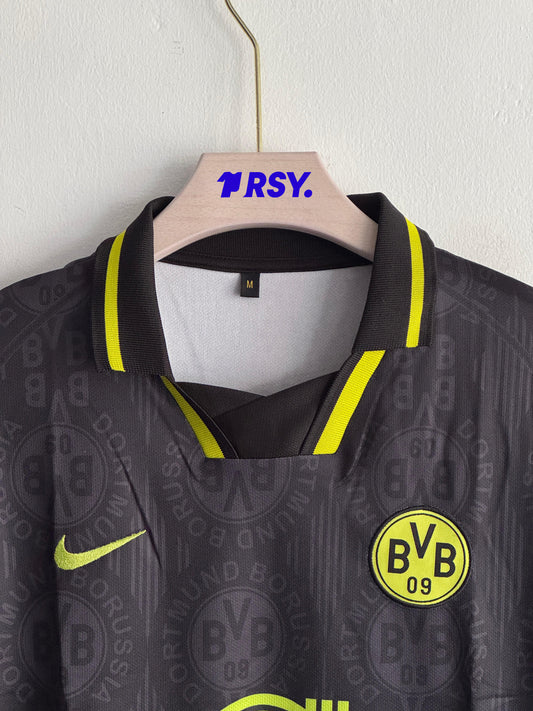 DORTMUND 1996-97 AWAY KIT MOLLER FIVESLEEVE POLO EMBROIDERY