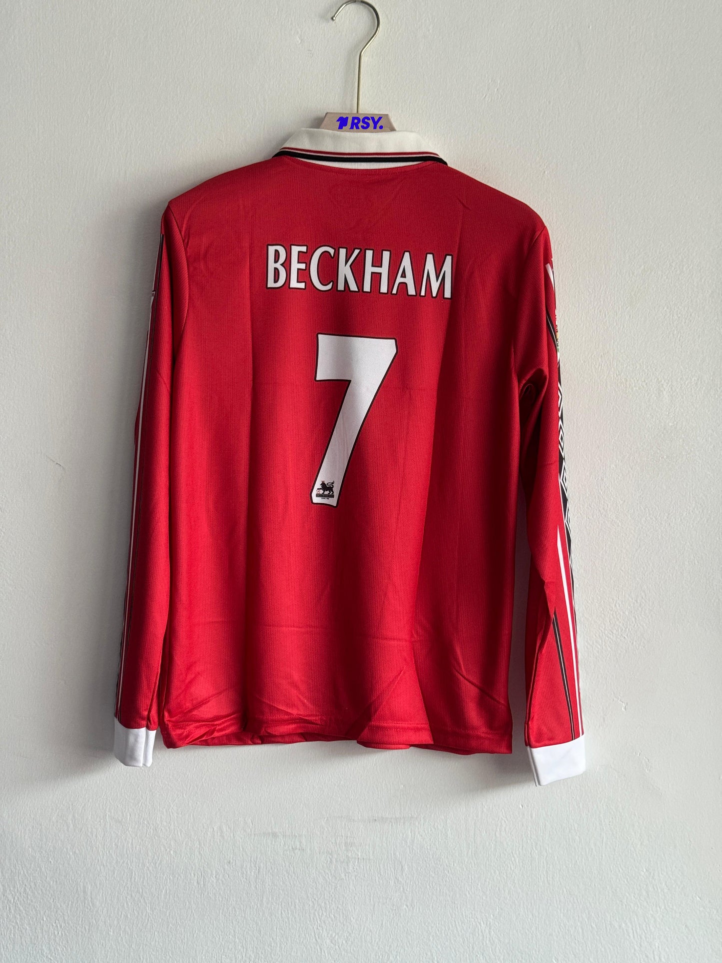 MANCHESTER UNITED 1998-99 HOME KIT BECKHAM FULLSLEEVE POLO EMBROIDERY