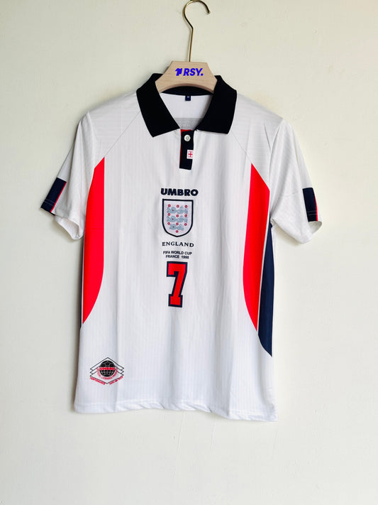 ENGLAND 1998 HOME KIT BECKHAM POLO EMBROIDERY