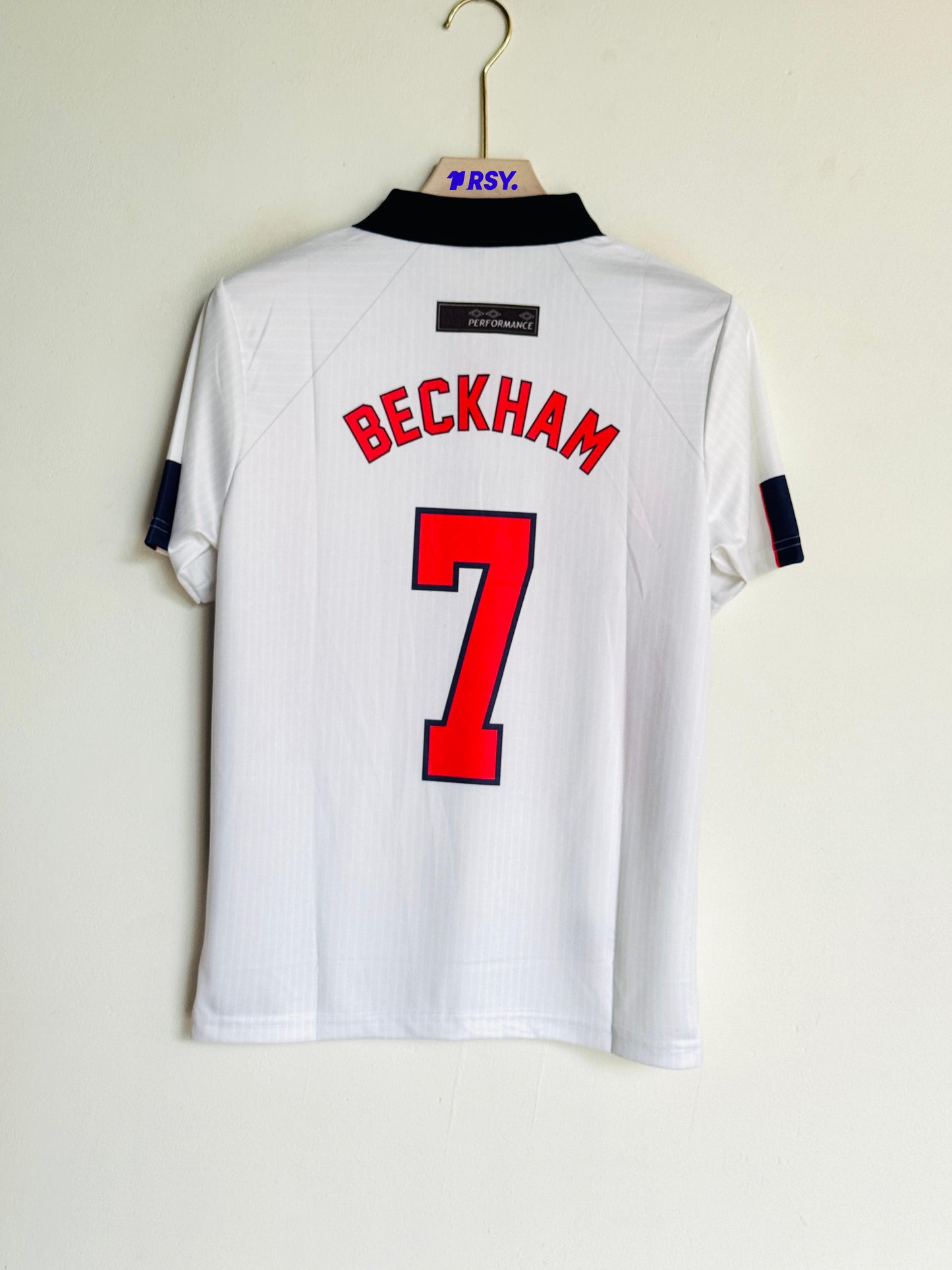 ENGLAND 1998 HOME KIT BECKHAM POLO EMBROIDERY