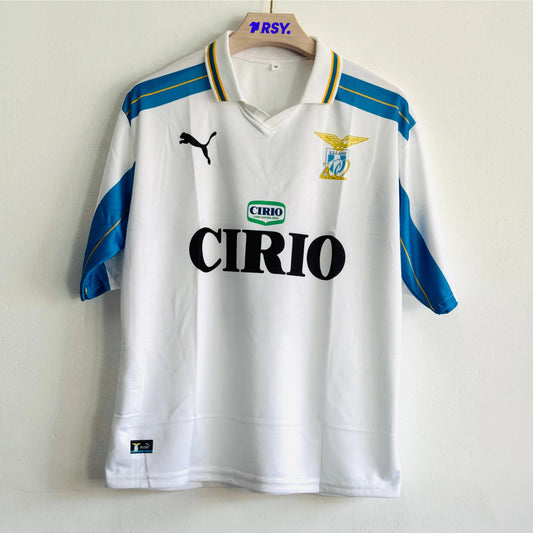 LAZIO 1999-2000 HOME KIT NEDVED FIVESLEEVE POLO