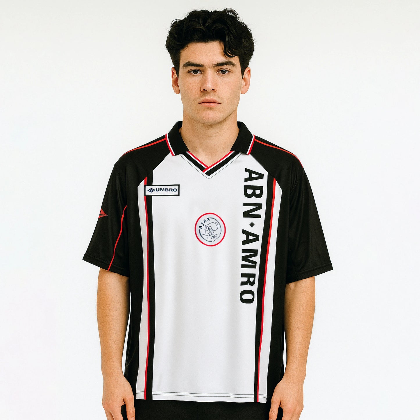 AJAX 1998-99 AWAY KIT F.DE BOER FIVESLEEVE POLO