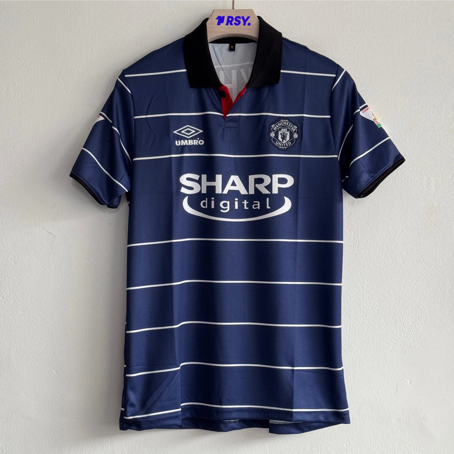 MANCHESTER UNITED 1999-2000 AWAY KIT BECKHAM POLO EMBROIDERY
