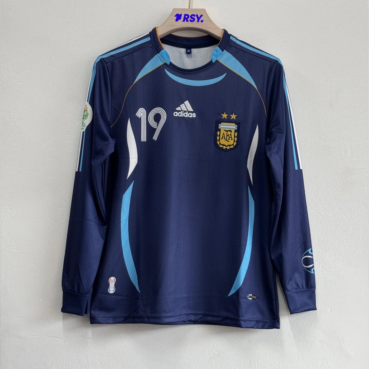 Argentina 2006-07 Lionel Messi Away Jersey Full Sleeve