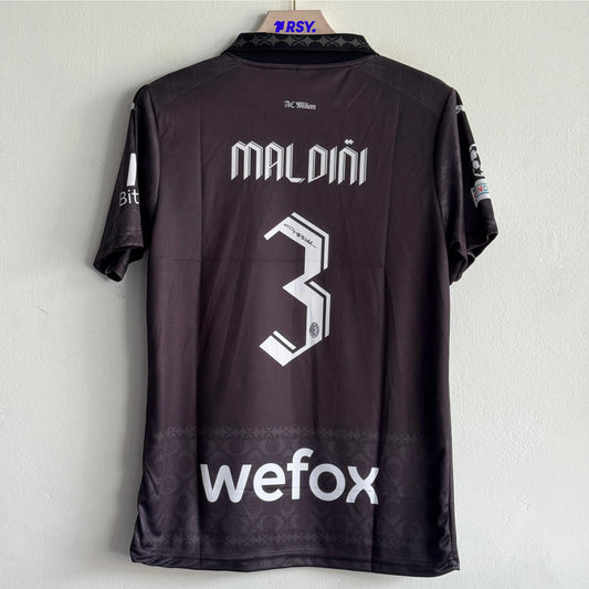 ACMILAN 2024 SPECIAL EDITION KIT BLACK MALDINI POLO EMBROIDERY