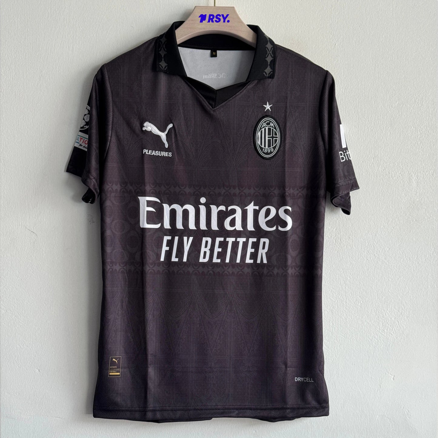 ACMILAN 2024 SPECIAL EDITION KIT BLACK MALDINI POLO EMBROIDERY