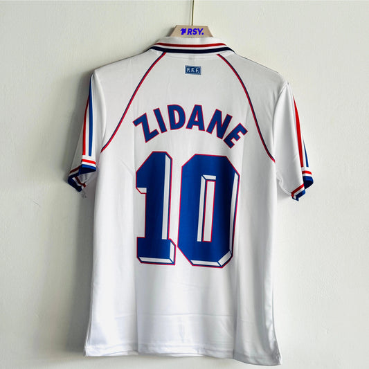 FRANCE 1998 AWAY KIT ZIDANE POLO EMBROIDERY