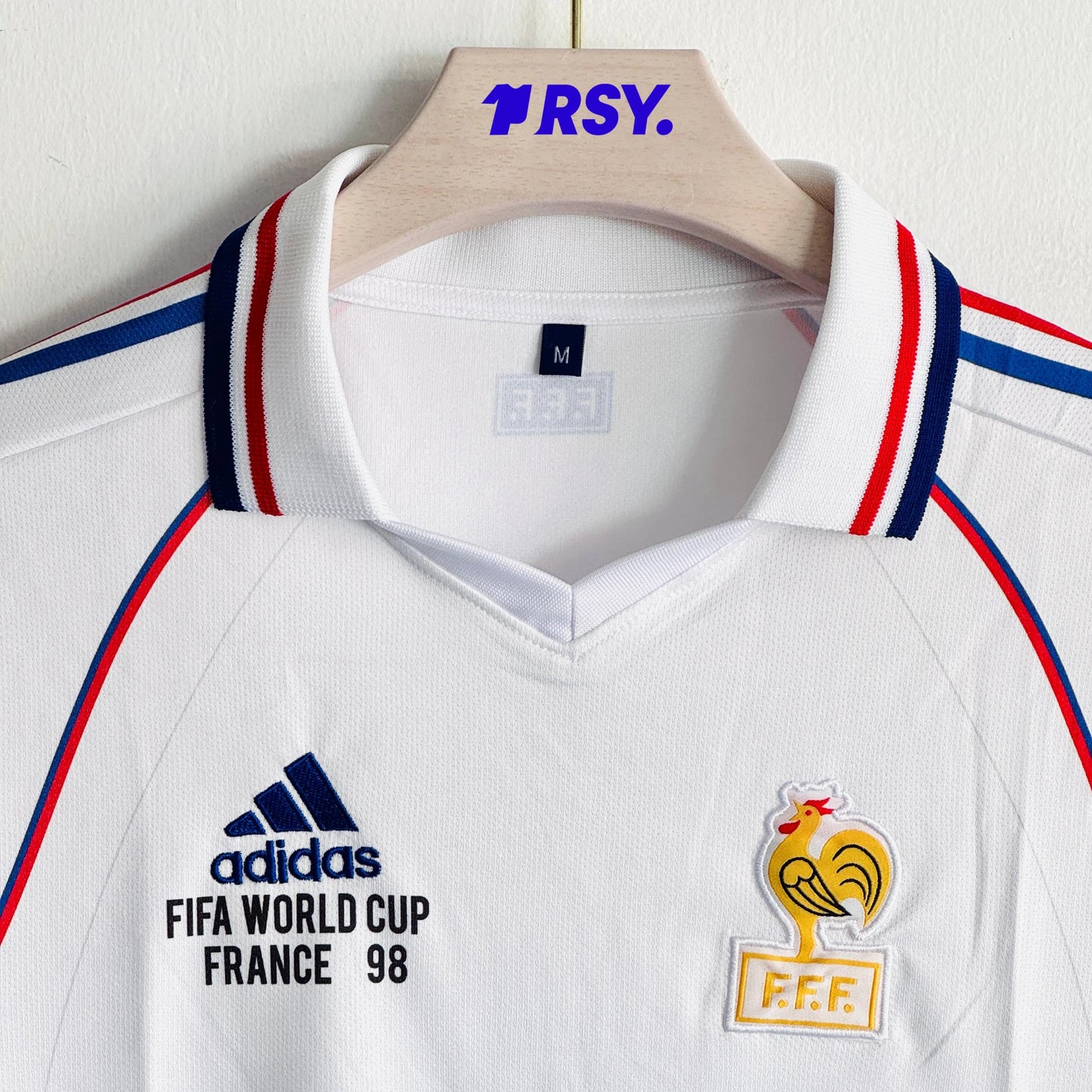 FRANCE 1998 AWAY KIT ZIDANE POLO EMBROIDERY