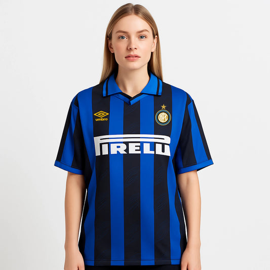 INTERMILAN 1995-96 HOME KIT R.CARLOS FIVESLEEVE POLO