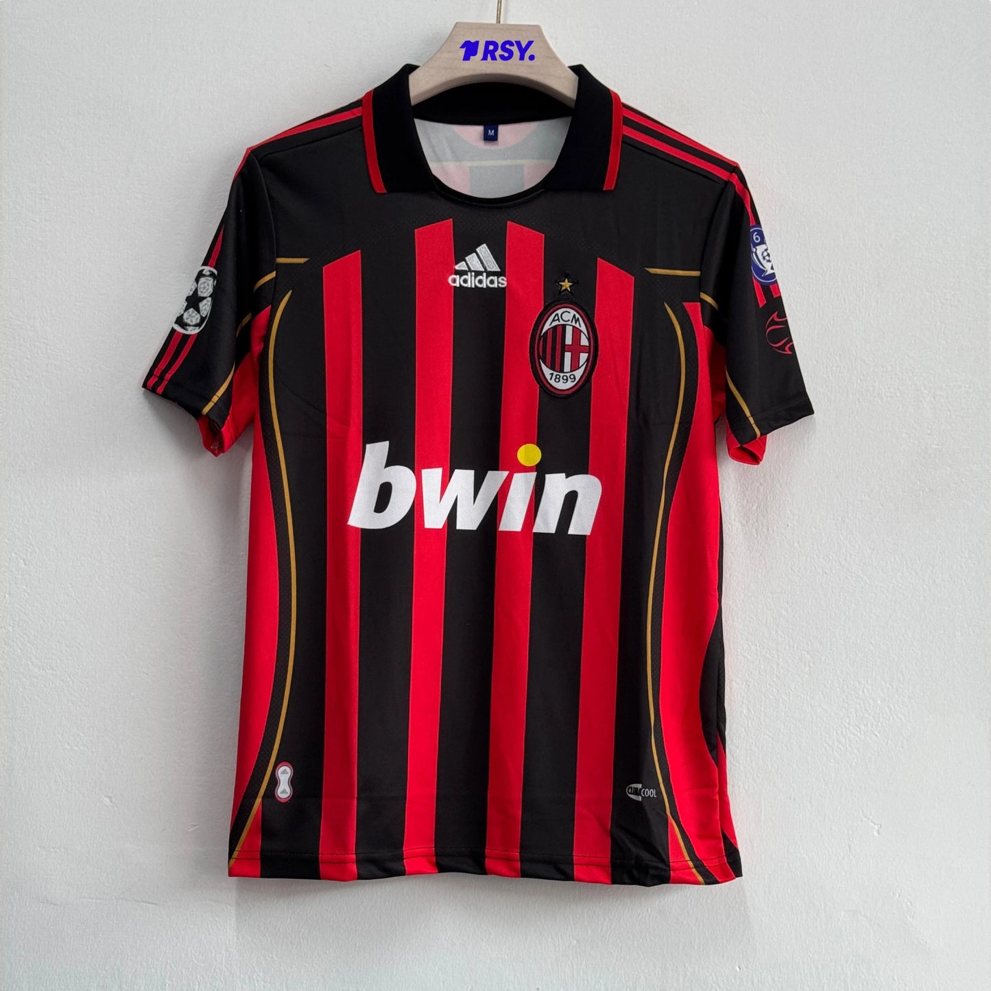 ACMilan 2006-07 Maldini Home Half Sleeve Embroidery Collar