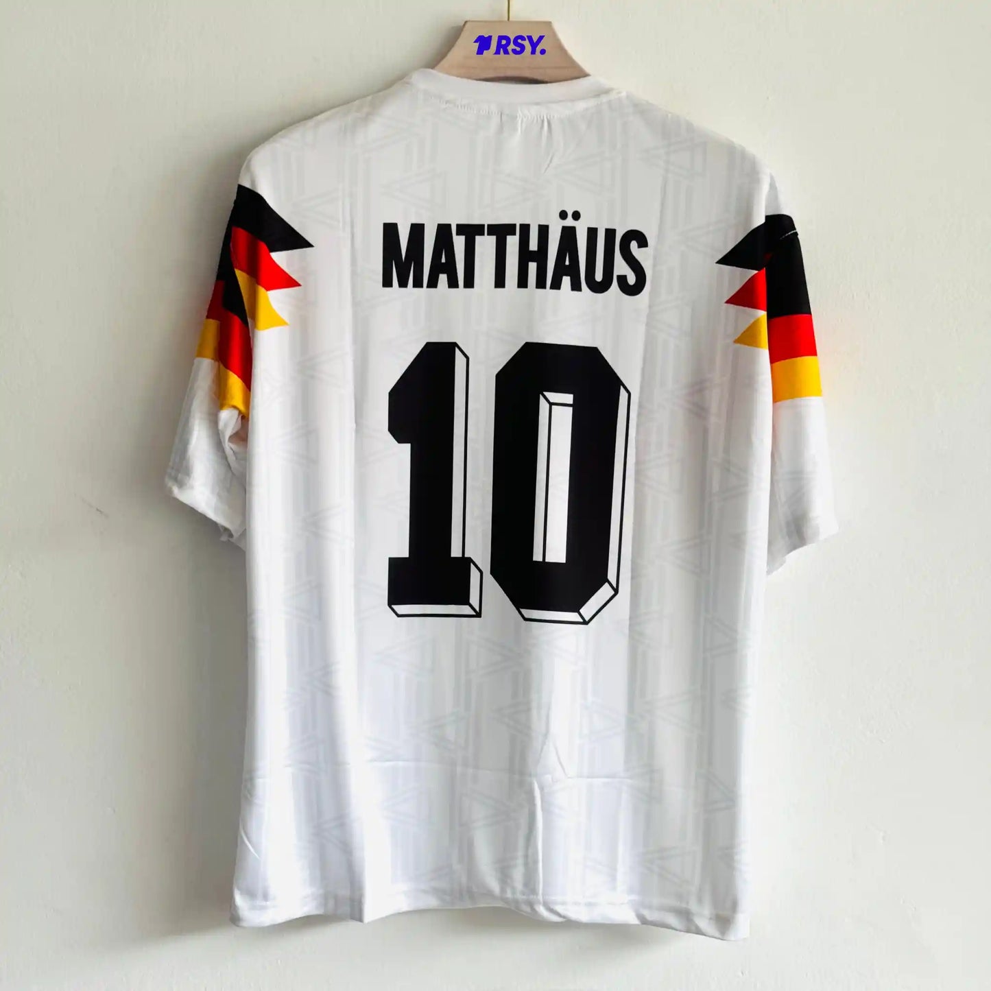 GERMANY 1990 HOME KIT MATTHAUS FIVESLEEVE EMBROIDERY