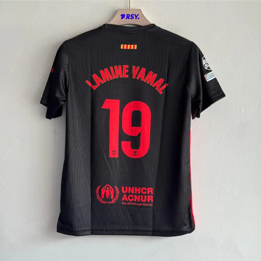 BARCELONA X TRAVIS SCOTT 24-25 AWAY KIT LAMINE YAMAL EMBROIDERY