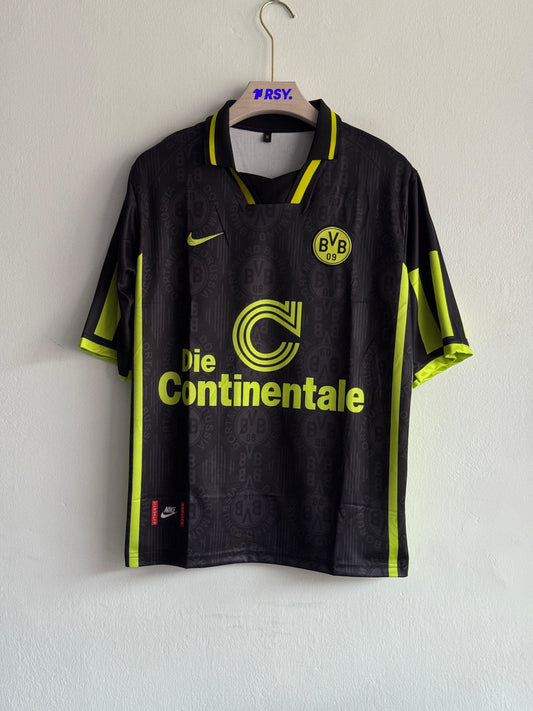 DORTMUND 1996-97 AWAY KIT MOLLER FIVESLEEVE POLO EMBROIDERY