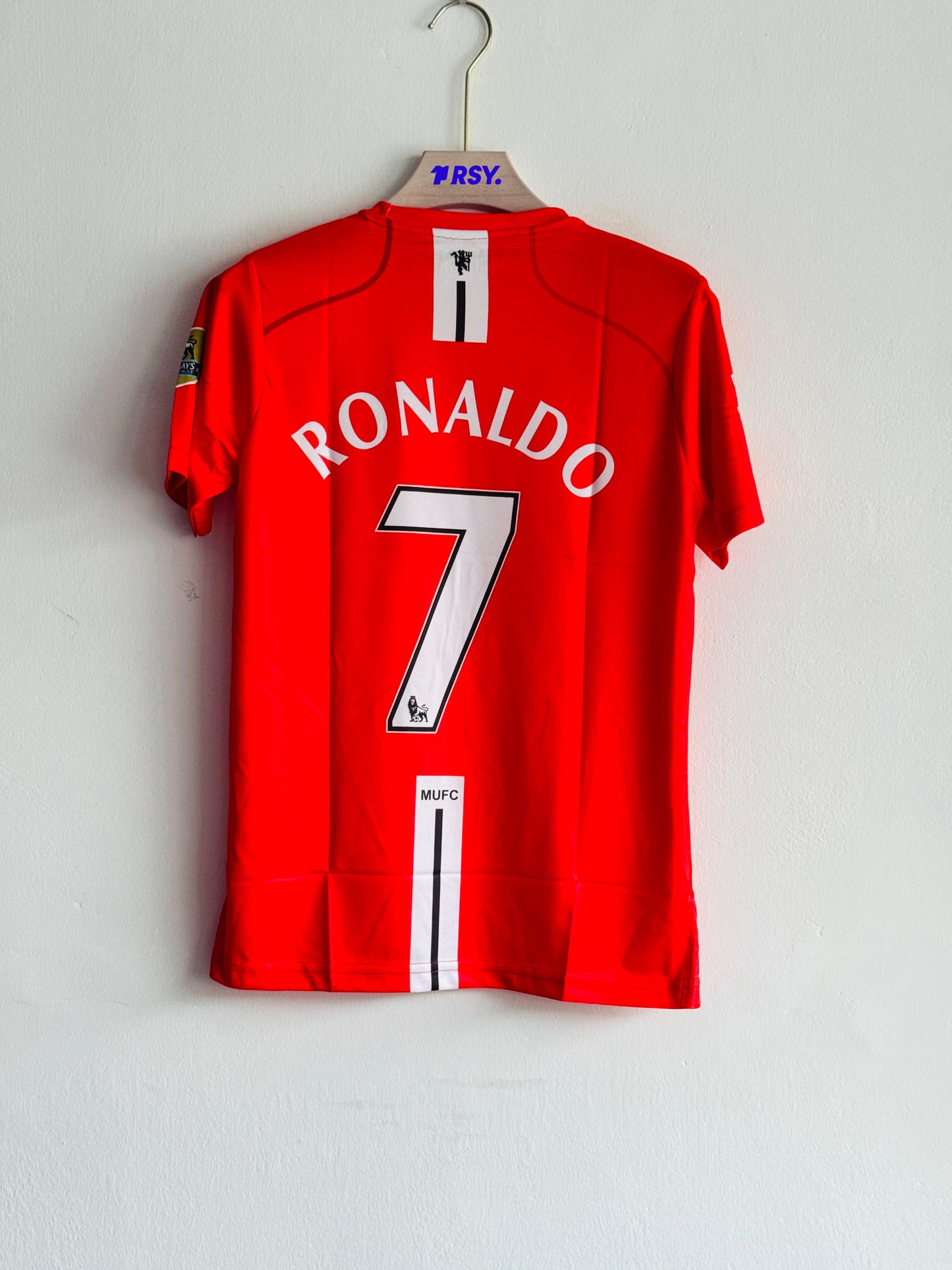MANCHESTER UNITED 2007-08 HOME KIT RONALDO EMBROIDERY