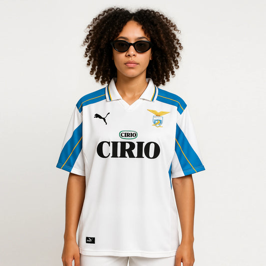 LAZIO 1999-2000 HOME KIT NEDVED FIVESLEEVE POLO
