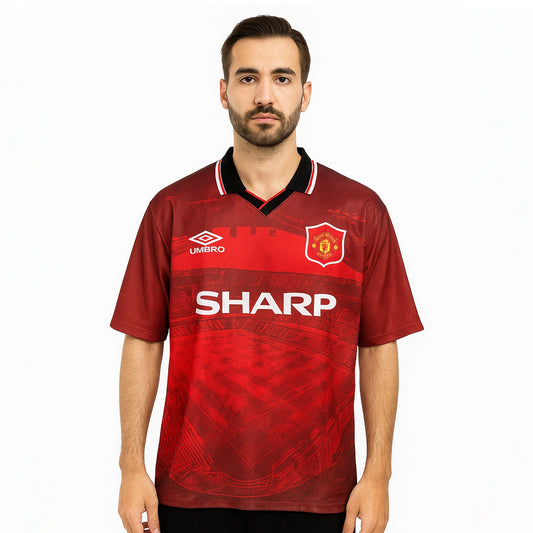 MANCHESTER UNITED 1994-95 HOME KIT BECKHAM FIVESLEEVE POLO