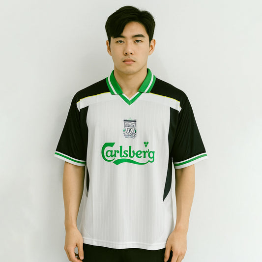 LIVERPOOL TORRES GREEN AND WHITE FIVESLEEVE POLO