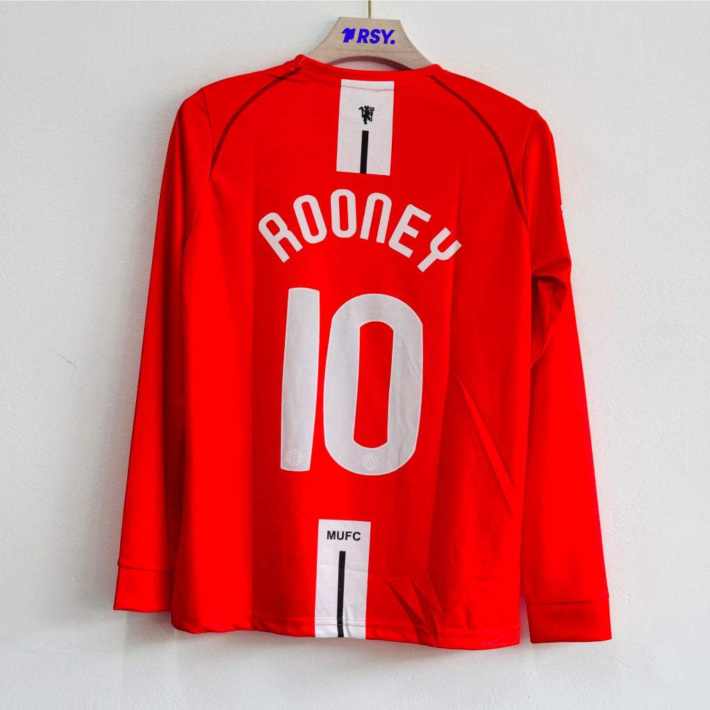 MANCHESTER UNITED 2007-08 HOME KIT ROONEY FULLSLEEVE EMBROIDERY