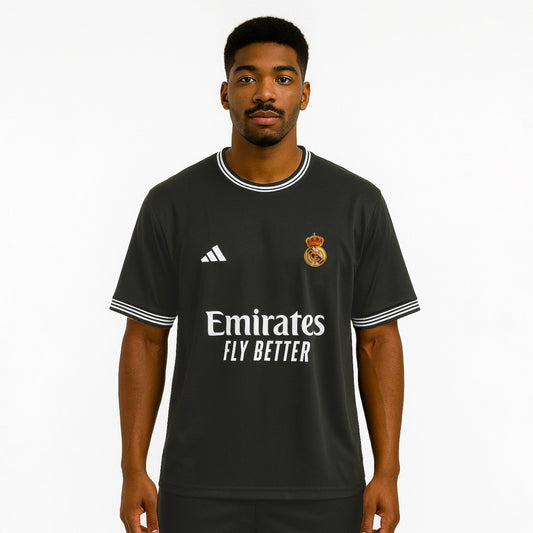 REAL MADRID SPECIAL EDITION GREY TSHIRT JERSEY EMBROIDERY FIVESLEEVE