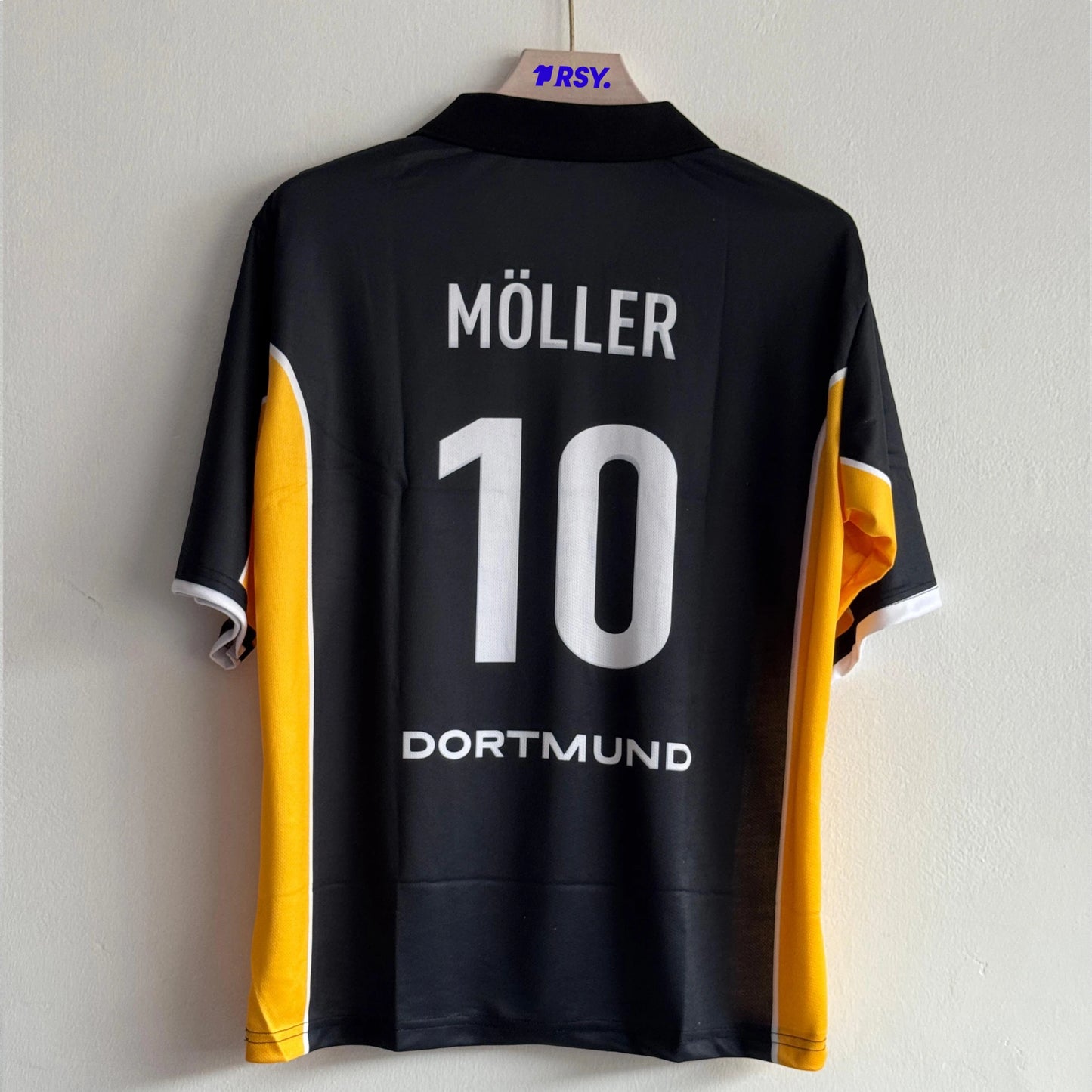 DORTMUND 1998-99 AWAY KIT MOLLER FIVESLEEVE POLO