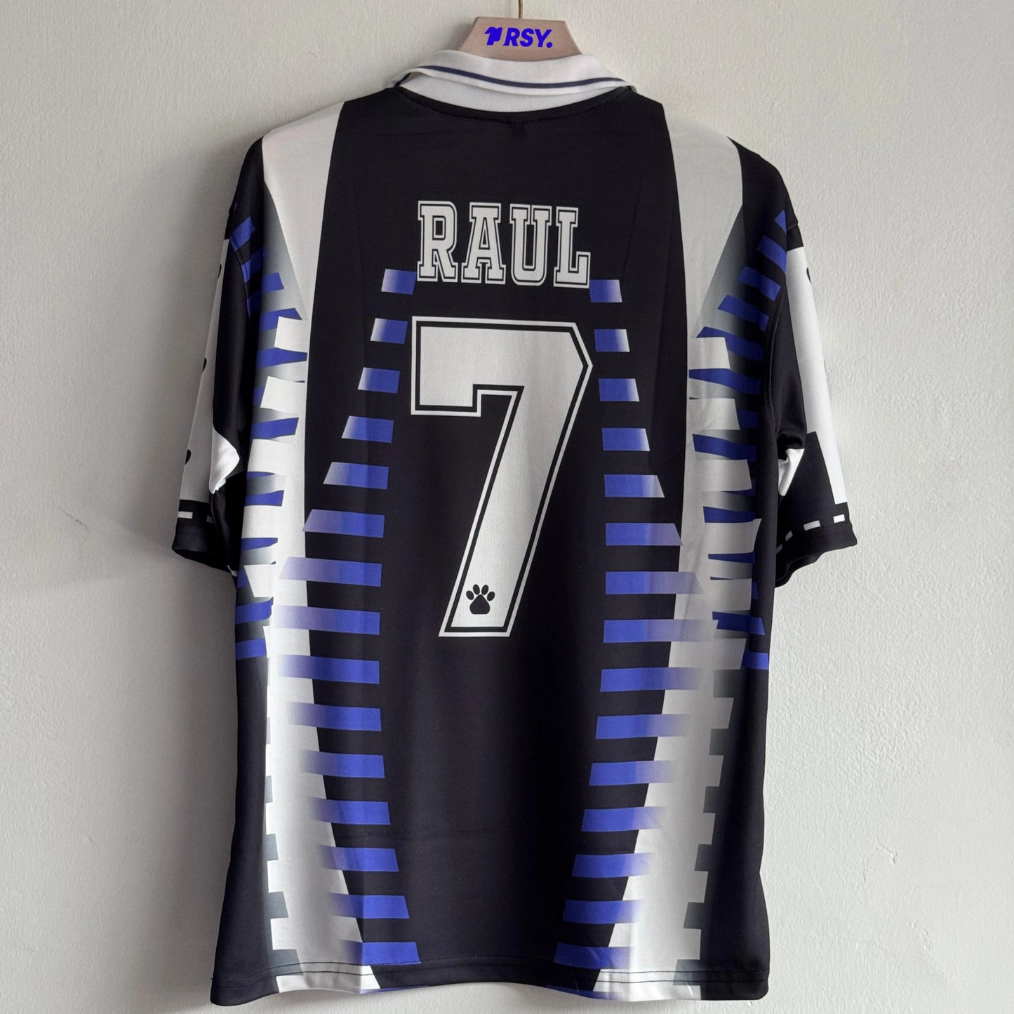 REAL MADRID 1997-98 THIRD KIT RAUL FIVESLEEVE POLO