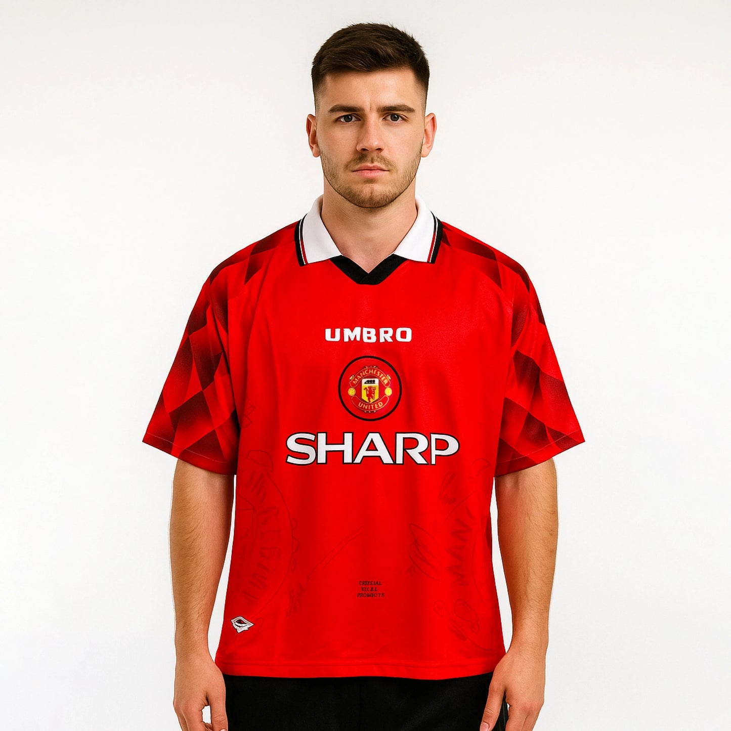 MANCHESTER UNITED 1996-97 HOME KIT CRUYFF FIVESLEEVE POLO