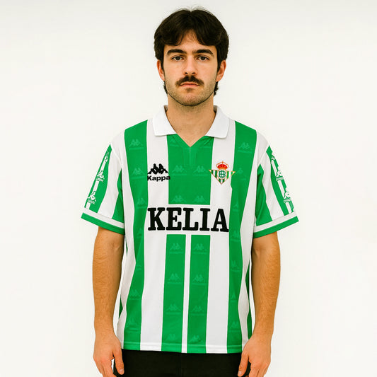 REAL BETIS 1995-96 HOME KIT BELLERIN FIVESLEEVE POLO