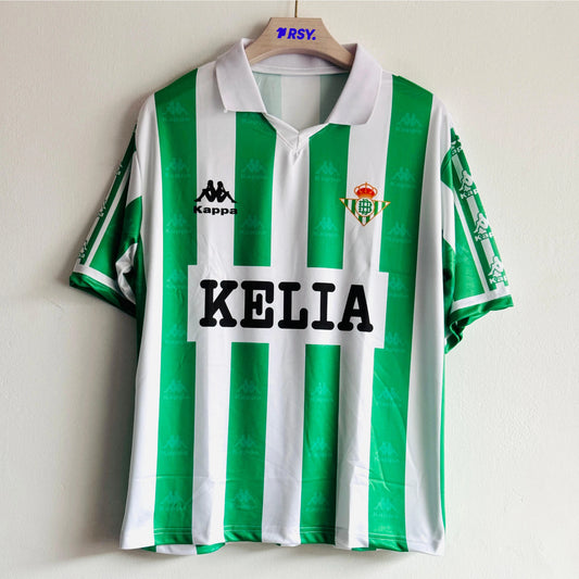REAL BETIS 1995-96 HOME KIT BELLERIN FIVESLEEVE POLO