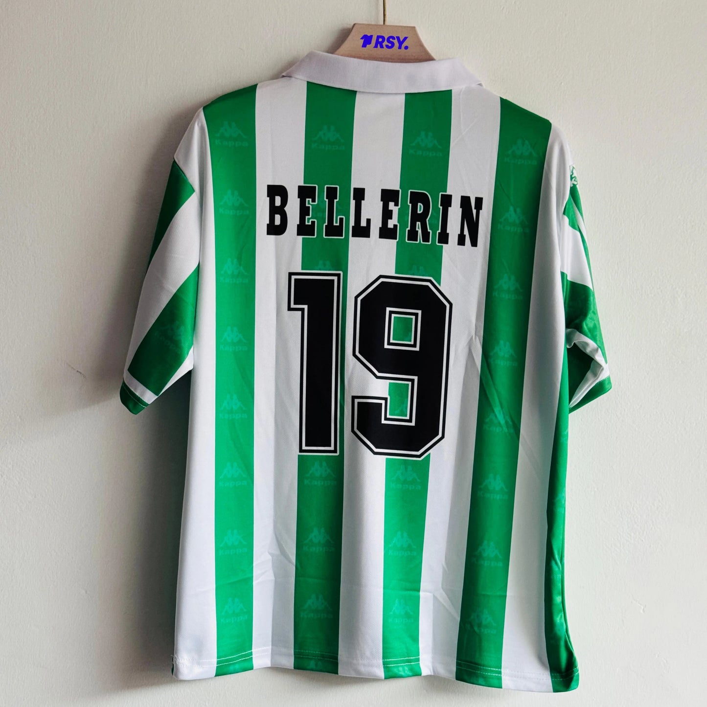 REAL BETIS 1995-96 HOME KIT BELLERIN FIVESLEEVE POLO