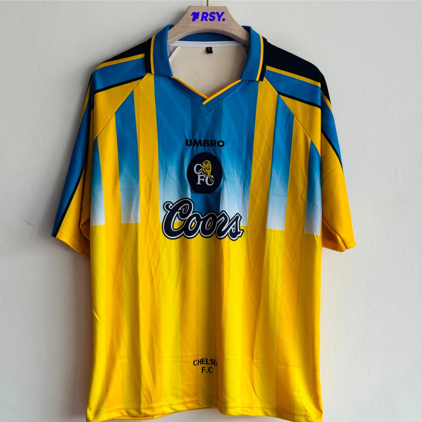 CHELSEA 1996-97 AWAY KIT GULLIT FIVESLEEVE POLO EMBROIDERY