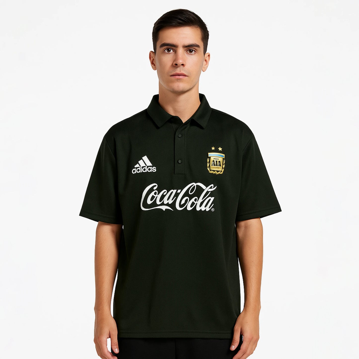 TSHIRT ARGENTINA BLACK FIVESLEEVE POLO