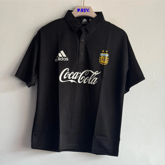 TSHIRT ARGENTINA BLACK FIVESLEEVE POLO