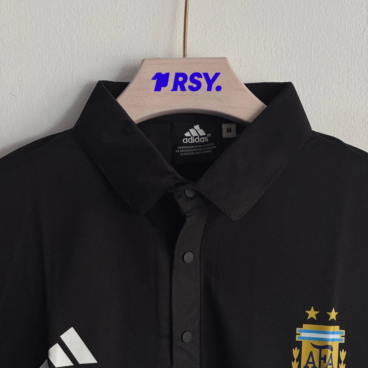 TSHIRT ARGENTINA BLACK FIVESLEEVE POLO