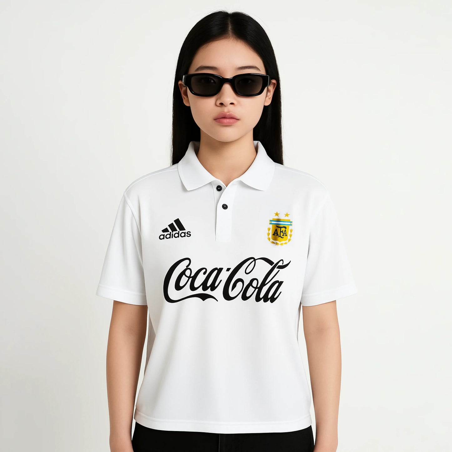 TSHIRT ARGENTINA WHITE FIVESLEEVE POLO
