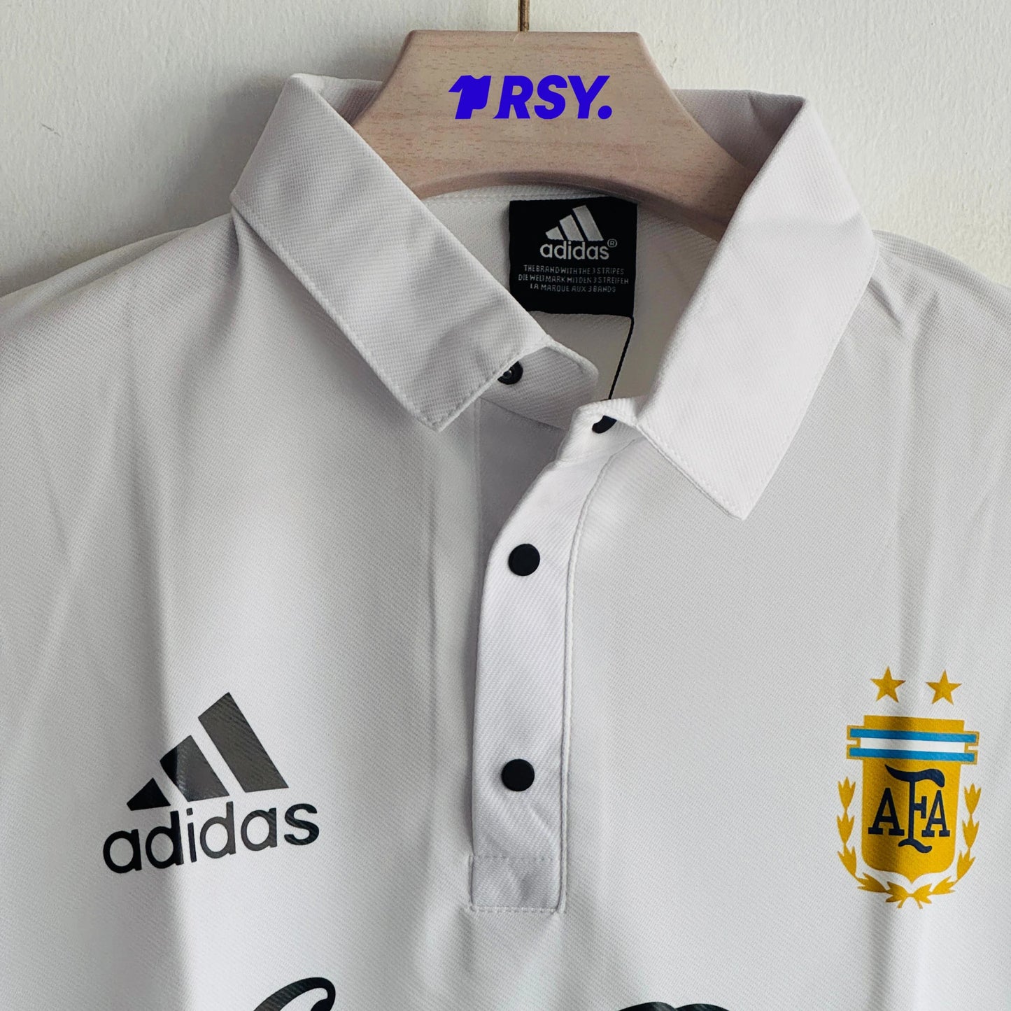TSHIRT ARGENTINA WHITE FIVESLEEVE POLO