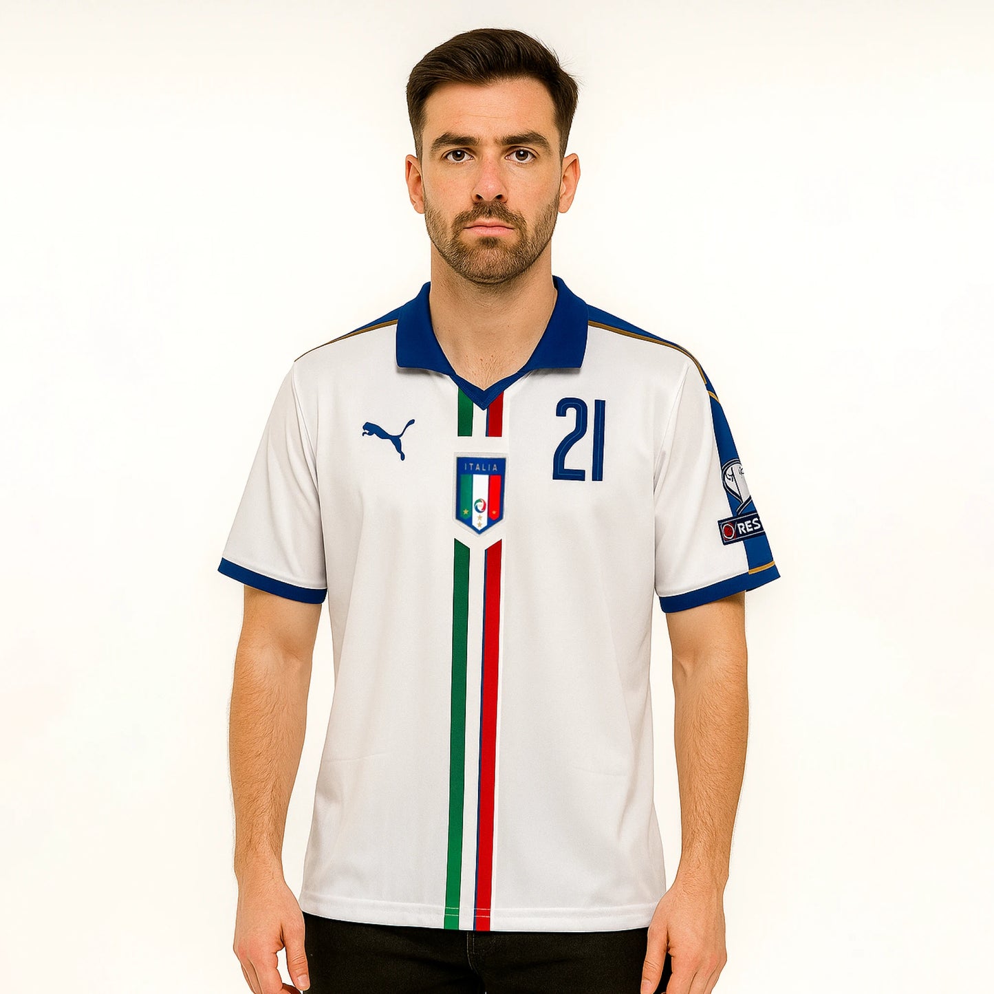 ITALY 2015-16 AWAY KIT PIRLO FIVESLEEVE POLO