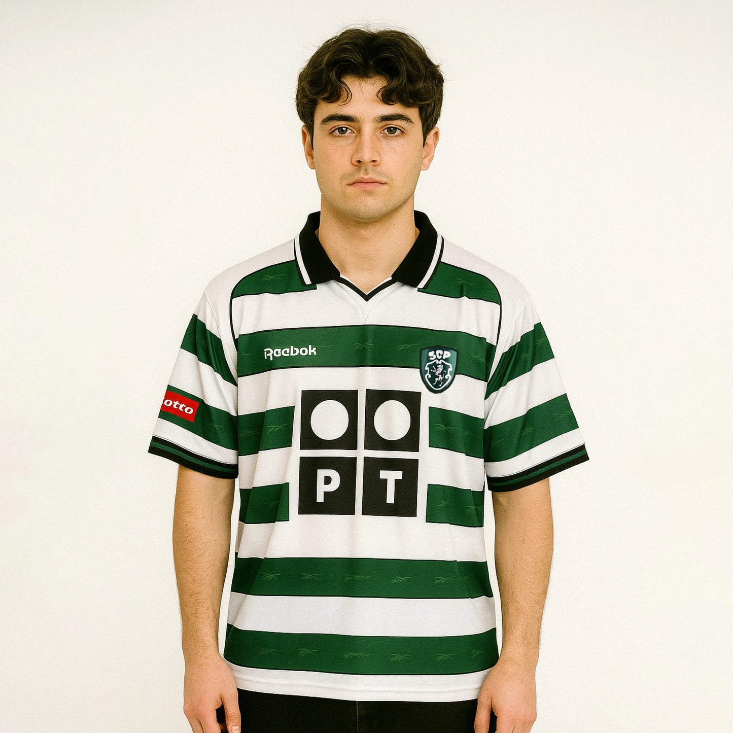 SPORTING 2000-2001 HOME KIT RONALDO FIVESLEEVE POLO