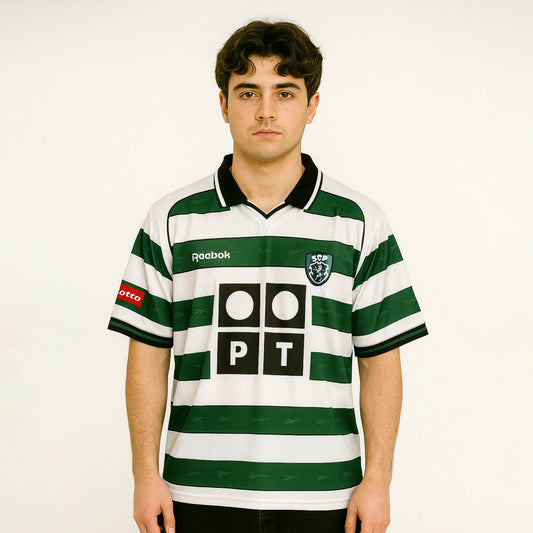 SPORTING 2000-2001 HOME KIT RONALDO FIVESLEEVE POLO
