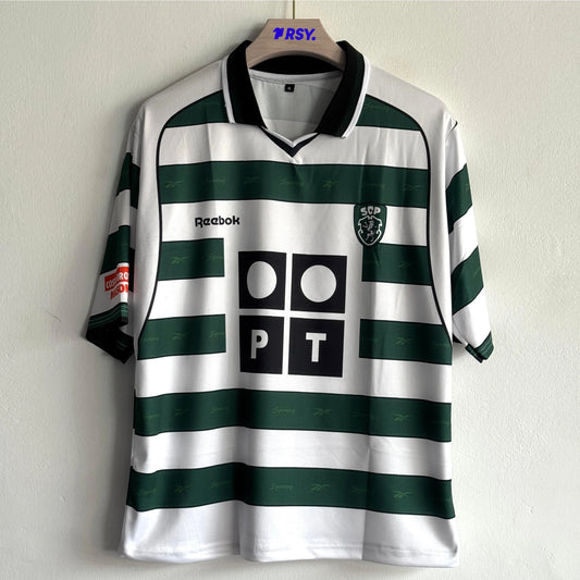 SPORTING 2000-2001 HOME KIT RONALDO FIVESLEEVE POLO