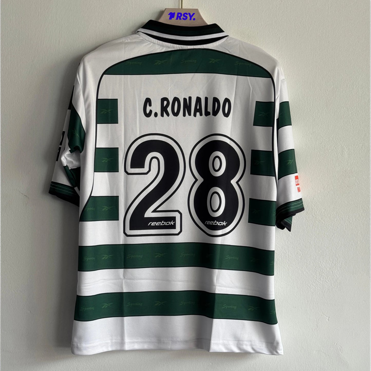SPORTING 2000-2001 HOME KIT RONALDO FIVESLEEVE POLO
