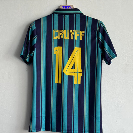 AJAX 1993-94 AWAY KIT CRUYFF POLO EMBROIDERY WITH LAYS