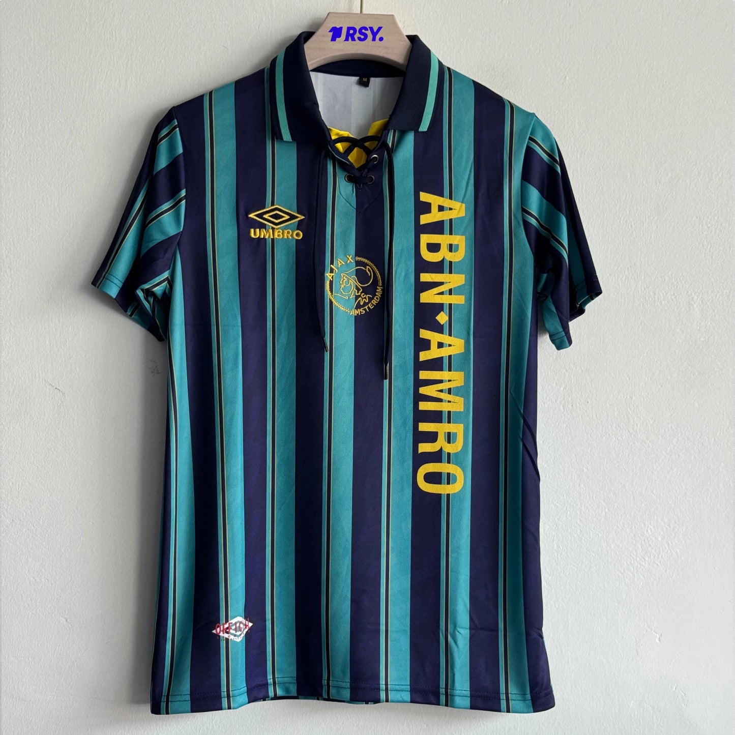 AJAX 1993-94 AWAY KIT CRUYFF POLO EMBROIDERY WITH LAYS