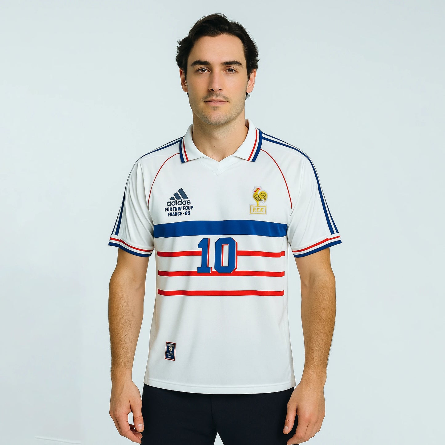 FRANCE 1998 AWAY KIT ZIDANE POLO EMBROIDERY