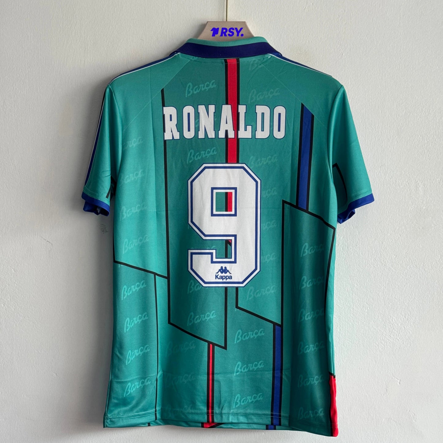 BARCELONA 1995-96 AWAY KIT RONALDO POLO EMBROIDERY