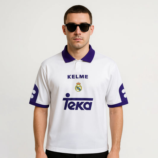REAL MADRID 1997-98 HOME KIT ZIDANE FIVESLEEVE POLO