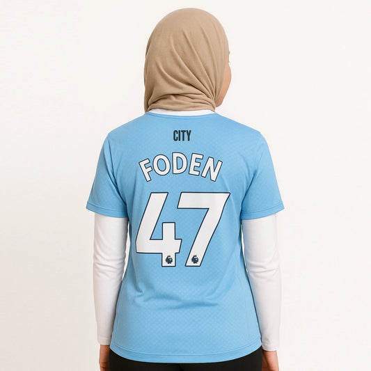 MANCHESTER CITY 25-26 HOME KIT FODEN EMBROIDERY
